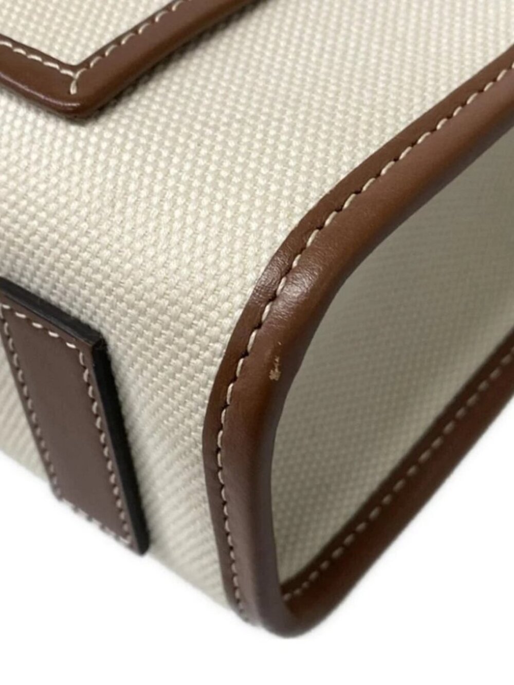 Burberry Mini Fraya Tote 8044143 Cream Brown Canvas Leather Shoulder Bag - Picture 10 of 14